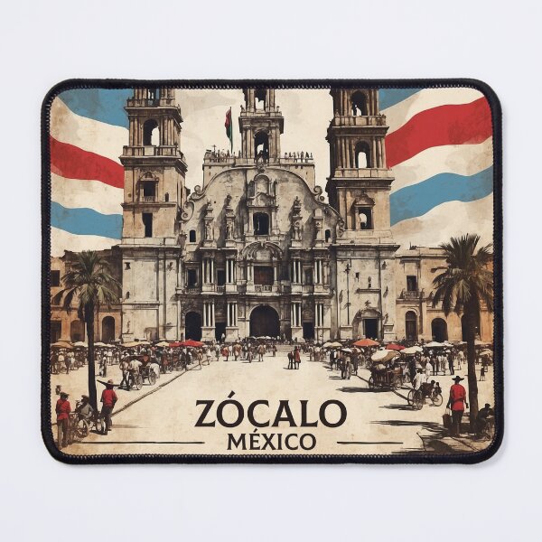 Item preview, Zócalo de Mexico Vintage Poster designed and sold by TravelersGems.