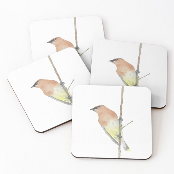 Item preview, cedar waxwing watercolor bird portrait v2 designed and sold by L'Atelier Oranjade.