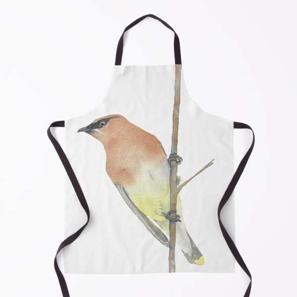 Item preview, cedar waxwing watercolor bird portrait v2 designed and sold by L'Atelier Oranjade.