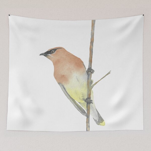 Item preview, cedar waxwing watercolor bird portrait v2 designed and sold by L'Atelier Oranjade.