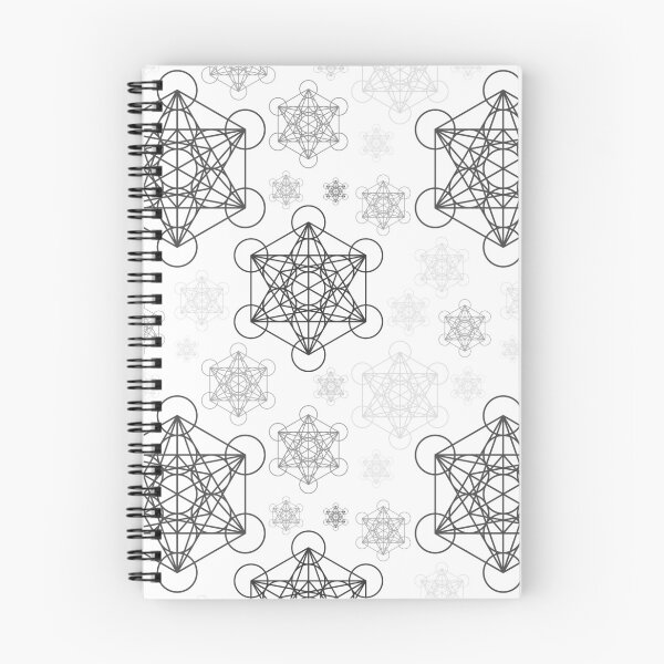 Item preview, Patrón de cubo de Metatrón de geometría sagrada en gris y blanco designed and sold by LunarisPlexus.