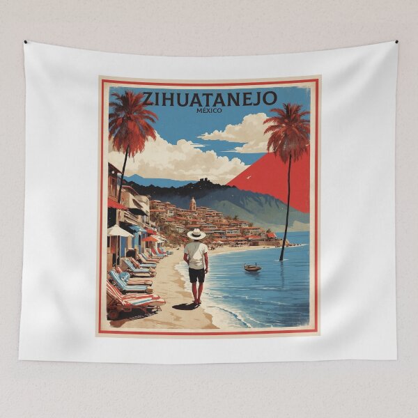 Item preview, Zihuatanejo Mexico Vintage Poster Tourism designed and sold by TravelersGems.