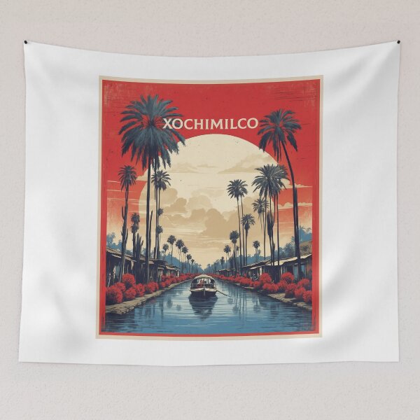Item preview, Xochimilco Mexico Vintage Poster Tourism designed and sold by TravelersGems.
