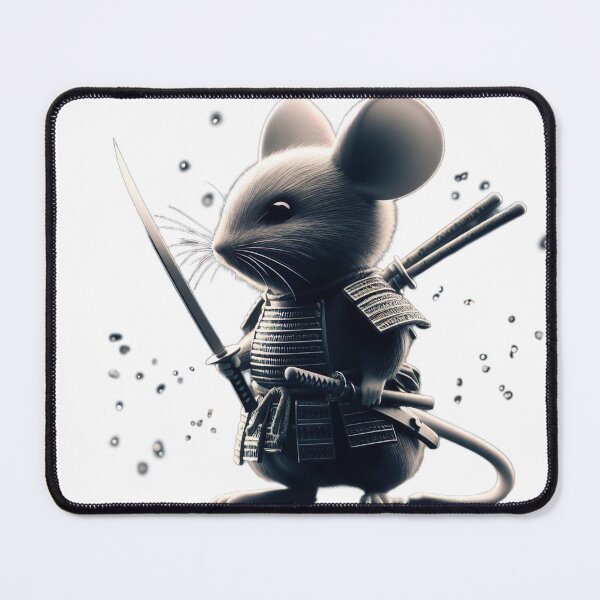 Item preview, "Samurai Mouse: Striking Visual in Dark Background with Tiny Sword" designed and sold by Huycao211.
