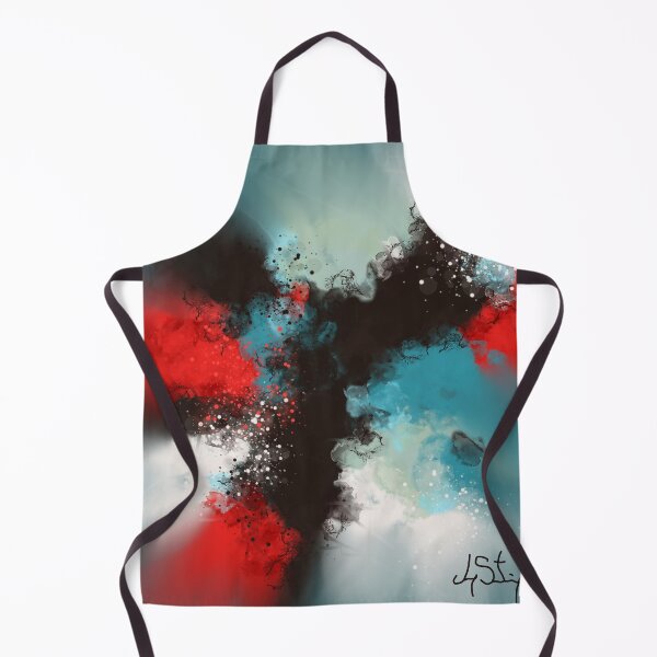 Item preview, A Touch of Scarlet - Turquoise Blue Red Black Abstract designed and sold by Joey Santiago.