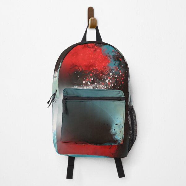 Item preview, A Touch of Scarlet - Turquoise Blue Red Black Abstract designed and sold by Joey Santiago.