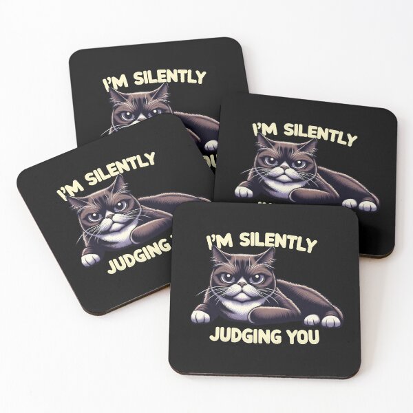 Item preview, I'm Silently Judging You Funny quote with cat, cat lovers designed and sold by CG Studio.