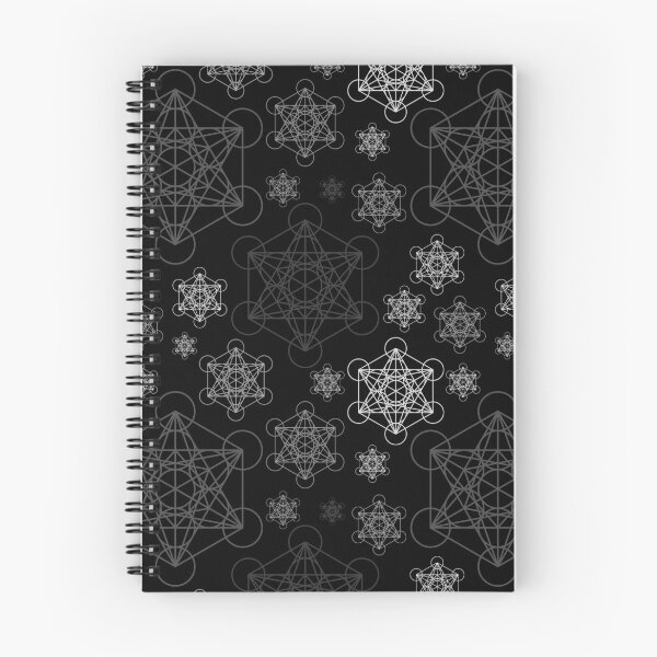 Item preview, Patrón de cubo de Metatrón de geometría sagrada en gris y negro designed and sold by LunarisPlexus.