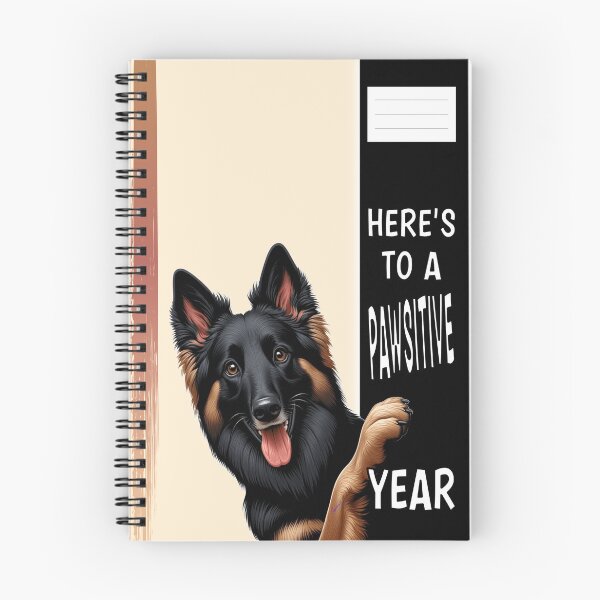 Item preview, HERE'S TO A PAWSITIVE YEAR! - Peek a boo Dog - German Belgian Shepherd - Positive New Year Resolution | Good Vibes Collection designed and sold by Made by Tamar.