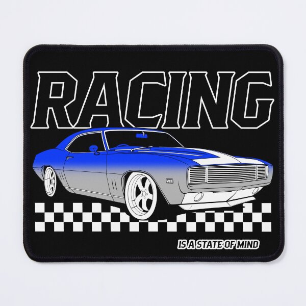 Item preview, Racing Is A State Of Mind Funny Checkered Flag Fast Cars Speed Motorsports Street Racing Classic Cars designed and sold by CarantinedChaos.