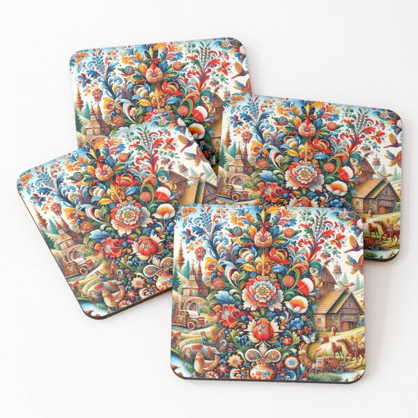 Item preview, Polish Folk colorful with many motifs  designed and sold by ArtFeverShop.