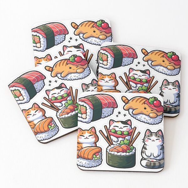 Item preview, sushi cats designed and sold by Greydate.