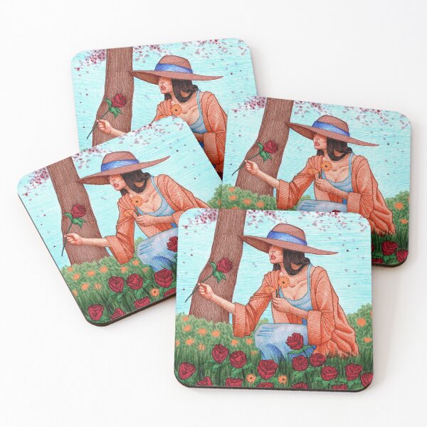 Item preview, Girl picking flowers designed and sold by PenworkGallery.