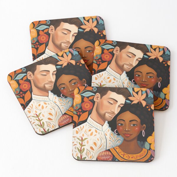 Item preview, Couple against floral backdrop in painted style - greeting card | Valentines, Anniversary, Romance, Love designed and sold by OddCorro.