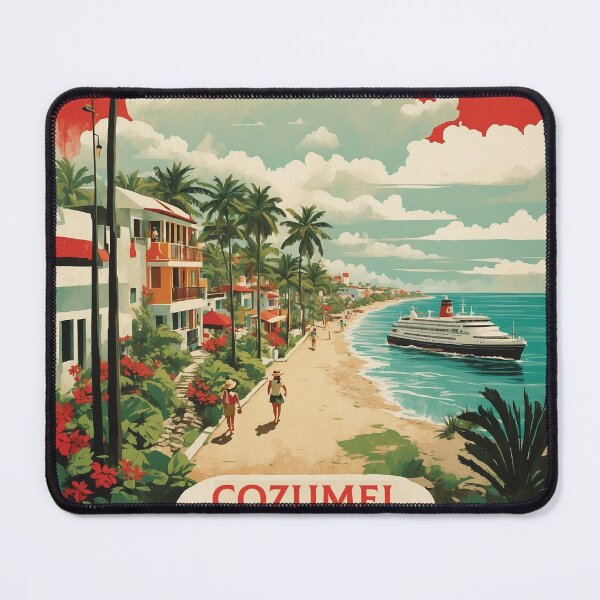 Item preview, Cozumel Mexico Vintage Poster designed and sold by TravelersGems.