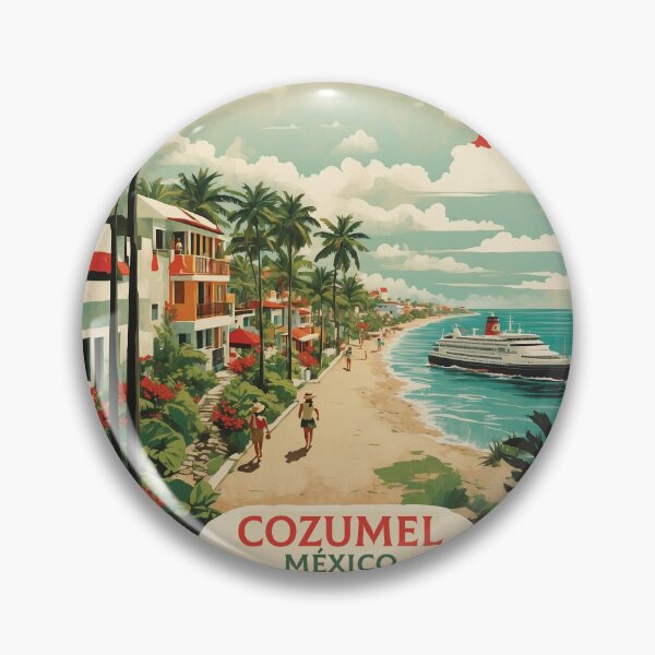 Item preview, Cozumel Mexico Vintage Poster designed and sold by TravelersGems.
