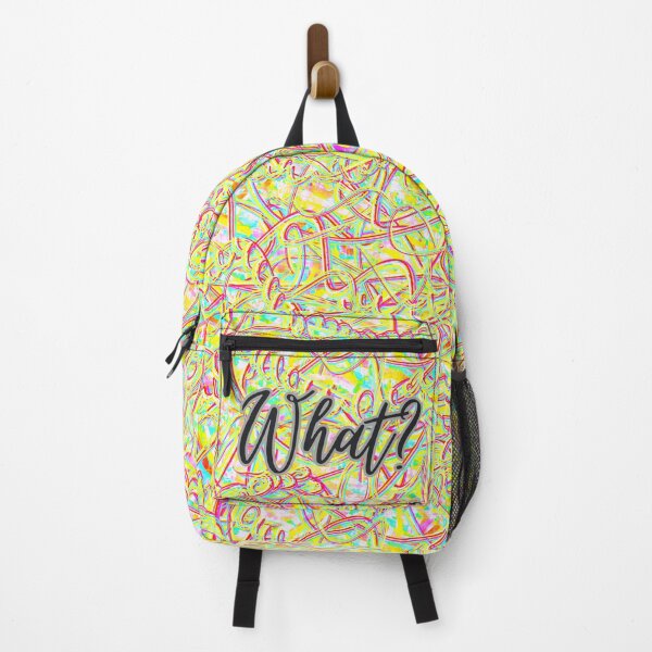 Item preview, What? The word "what?" written on a colorful background. designed and sold by My-fake-places.