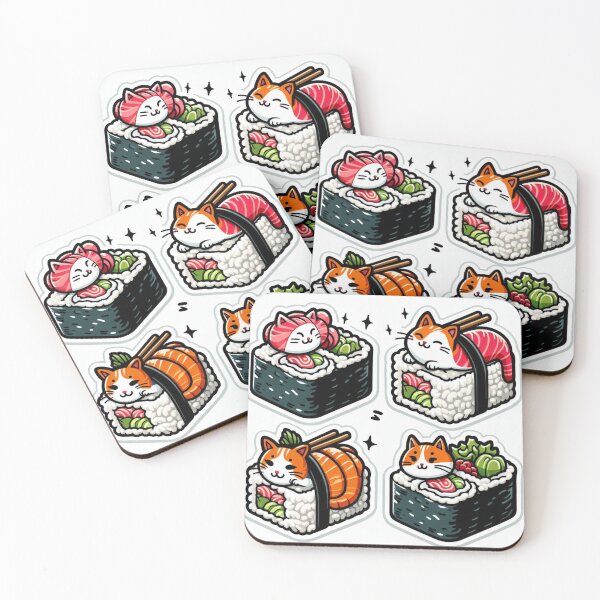 Item preview, sushi cats designed and sold by Greydate.