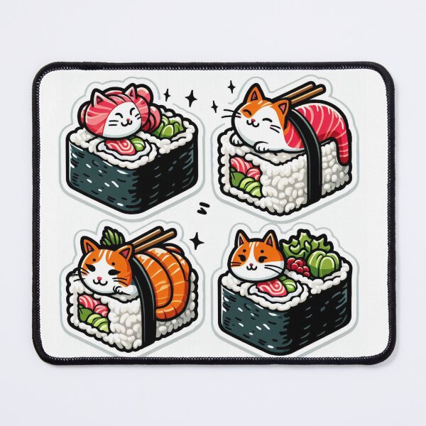Item preview, sushi cats designed and sold by Greydate.