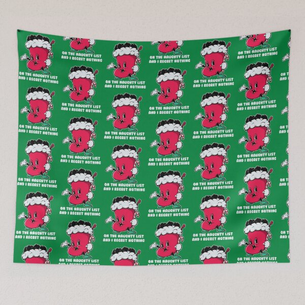 Item preview, On The Naughty List And I Regret Nothing Funny Christmas Stocking Full Of Coal Holding Candy Cane designed and sold by swiftyspade.