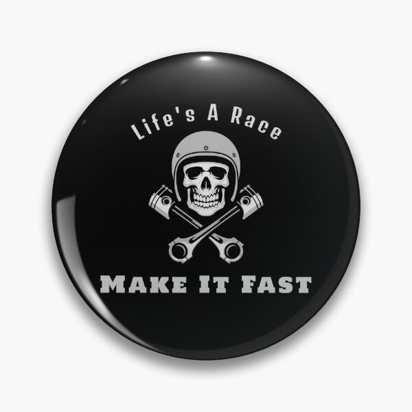 Item preview, Life's A Race Make It Fast Skull Piston Rod Racing Cars Racetrack Drag Strip Speed Motorsports Skull Face  designed and sold by CarantinedChaos.