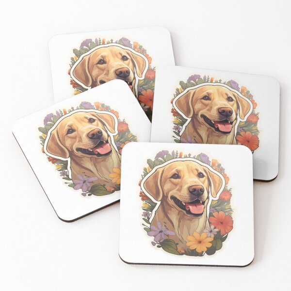 Item preview, Golden Blossoms - Cartoon Labrador Portrait designed and sold by PureGlee.