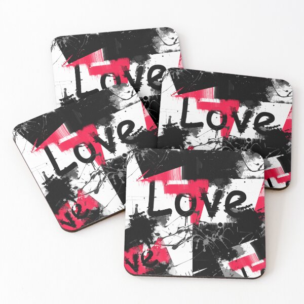 Item preview, Red,black white brush strokes paint watercolor love fashionable designed and sold by fuzzyfox.