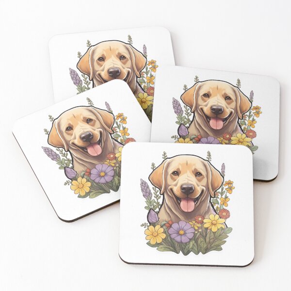 Item preview, Floral Harmony - Cartoon Golden Labrador Portrait designed and sold by PureGlee.