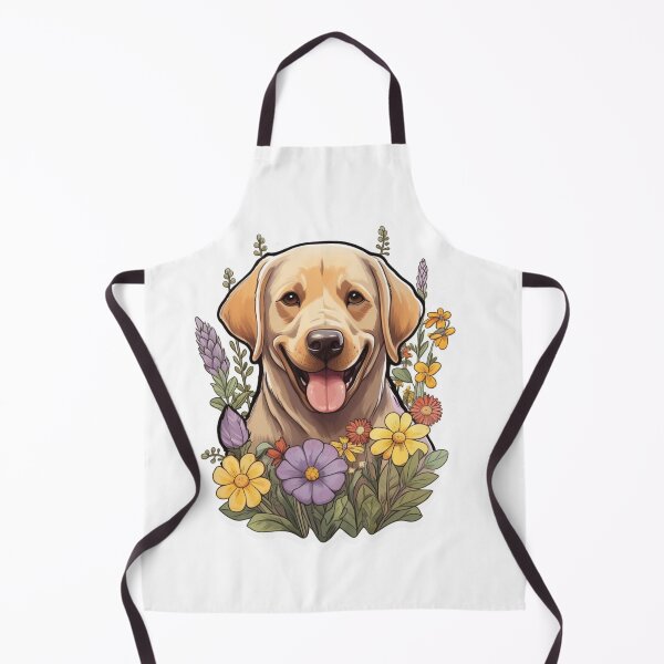 Item preview, Floral Harmony - Cartoon Golden Labrador Portrait designed and sold by PureGlee.