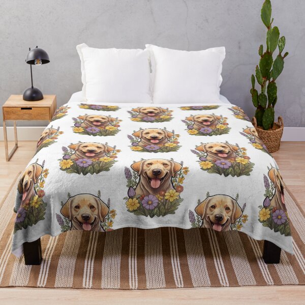 Item preview, Floral Harmony - Cartoon Golden Labrador Portrait designed and sold by PureGlee.