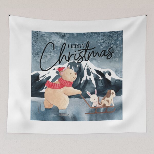 Item preview, Merry Christmas Bear Ice Skating! designed and sold by TidyKitchenInc.