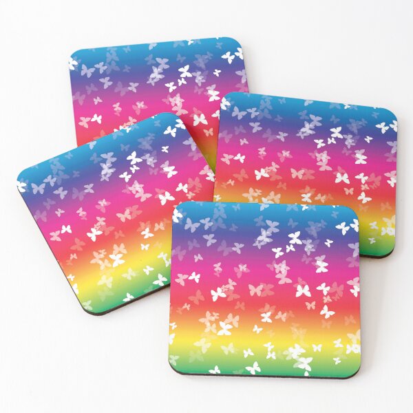 Item preview, Pattern of rainbow colors and butterflies designed and sold by LuckyCreative.