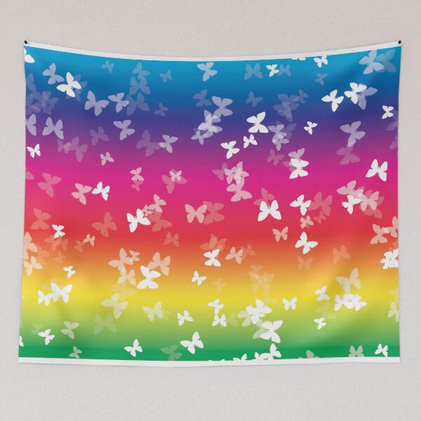Item preview, Pattern of rainbow colors and butterflies designed and sold by LuckyCreative.