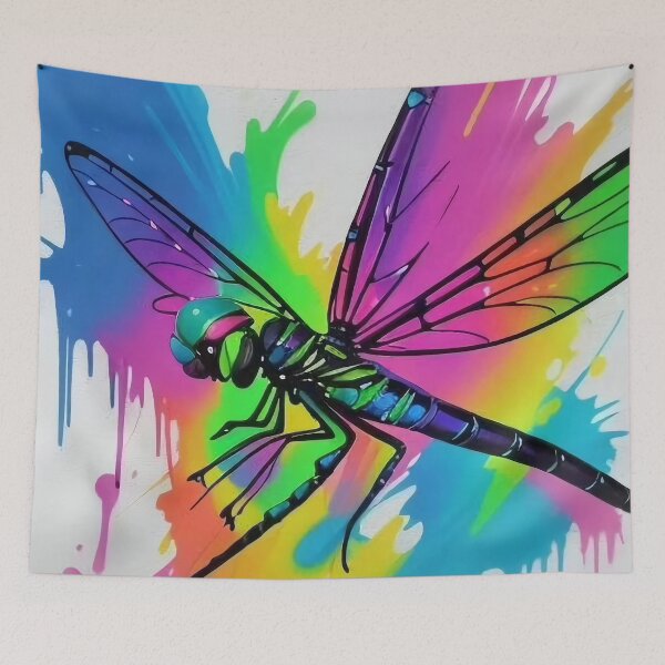 Item preview, Rainbow Splatter Paint Dragonfly designed and sold by SquirmArt.