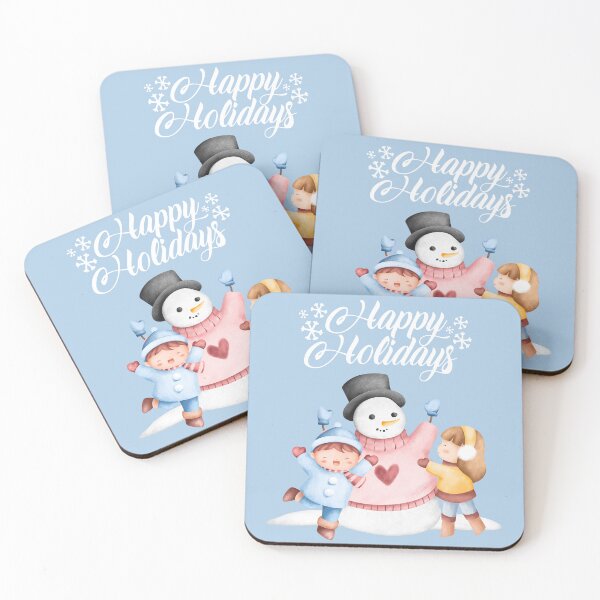 Item preview, Happy Holidays Children Playing with Snowman! designed and sold by TidyKitchenInc.