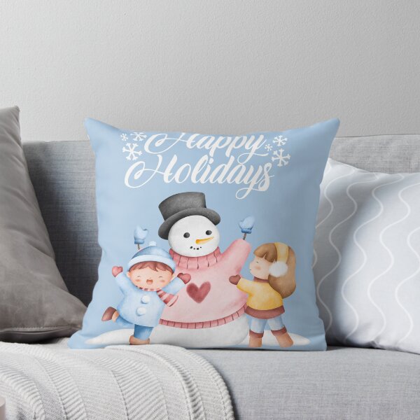 Item preview, Happy Holidays Children Playing with Snowman! designed and sold by TidyKitchenInc.