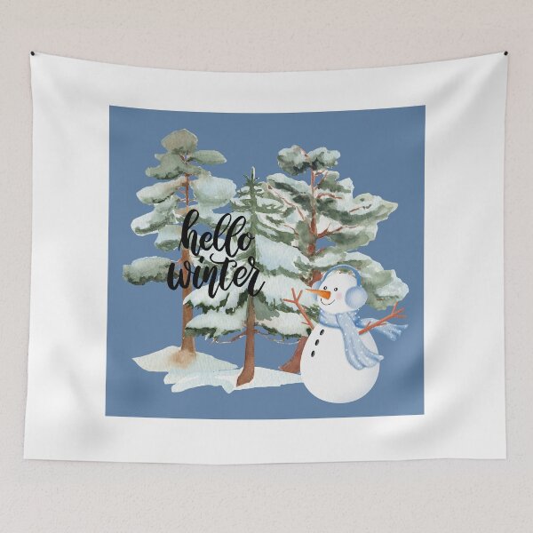 Item preview, Hello Winter Blue Snowman! designed and sold by TidyKitchenInc.