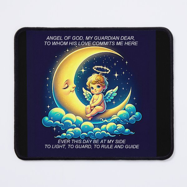Item preview, AI Cute Guardian Angel Cherub and Moon Expressionism Effect. designed and sold by Artist4God.