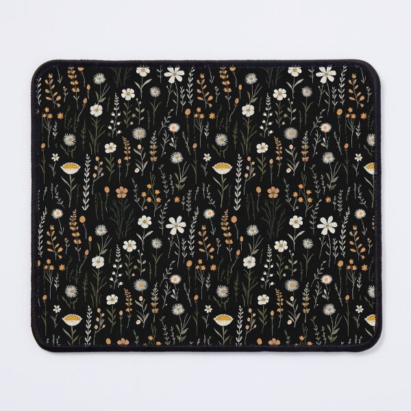 Item preview, minimalist wildflowers on black #2 designed and sold by darkartsflowers.