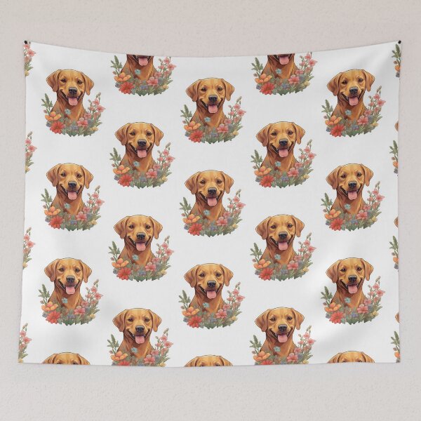 Item preview, Golden Canine Garden - Cartoon Labrador Portrait designed and sold by PureGlee.