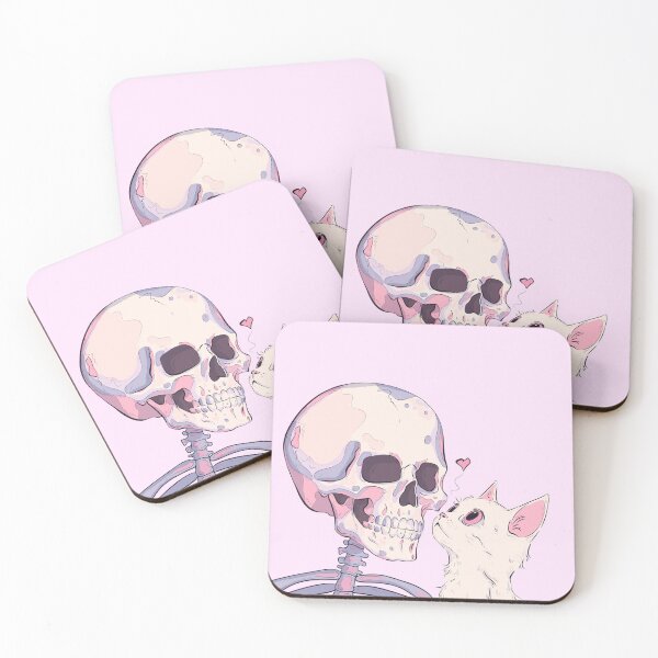 Item preview, Cute Cat and Skeleton designed and sold by Jess.a.creates.