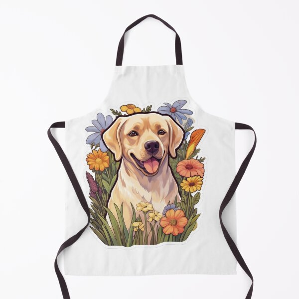 Item preview, Golden Petals - Cartoon Labrador Amidst Flowers designed and sold by PureGlee.