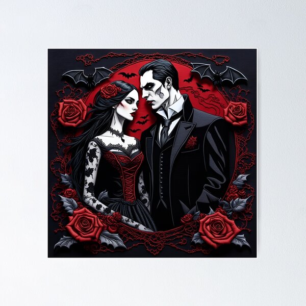 Vampire  couple, gothic love Poster