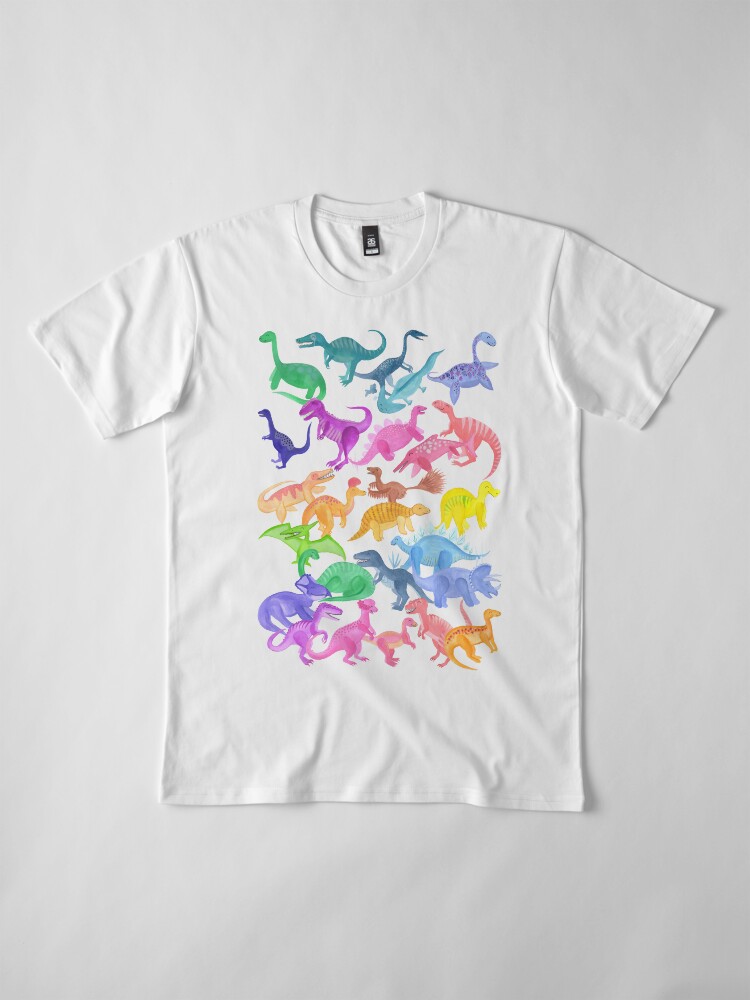Alternate view of Roarsome Rainbow Dinosaur Alphabet Premium T-Shirt