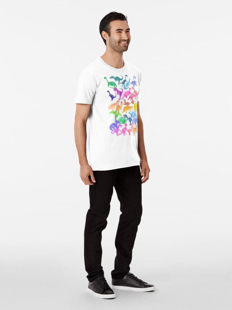 Alternate view of Roarsome Rainbow Dinosaur Alphabet Premium T-Shirt