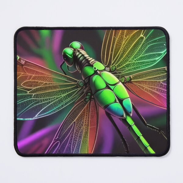 Item preview, Psychedelic Rainbow Green Dragonfly Closeup designed and sold by SquirmArt.