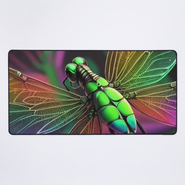 Item preview, Psychedelic Rainbow Green Dragonfly Closeup designed and sold by SquirmArt.