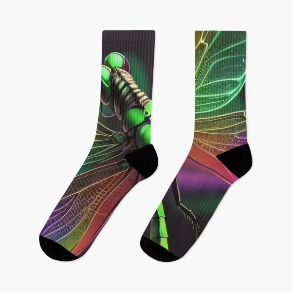 Item preview, Psychedelic Rainbow Green Dragonfly Closeup designed and sold by SquirmArt.