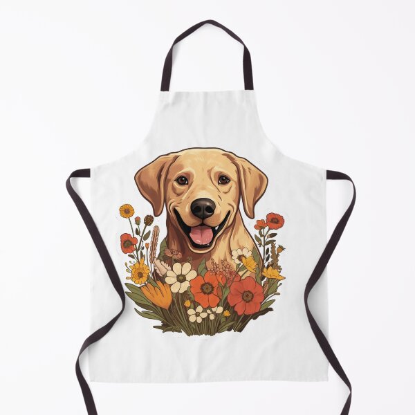 Item preview, Golden Petal Serenade - Cartoon Labrador Portrait designed and sold by PureGlee.