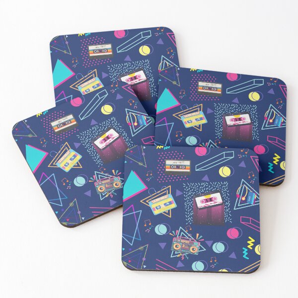 Item preview, 80s music lovin' pattern, nostalgia, boombox, walkman, cassette tapes designed and sold by artizticsaga.